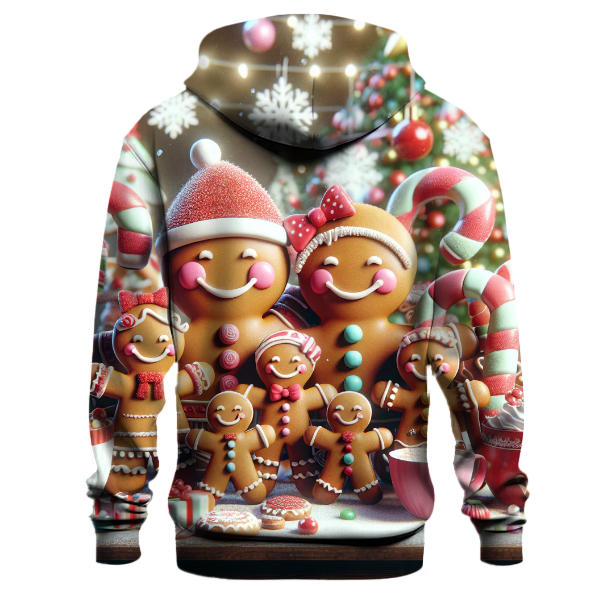 Joyful Gingerbread Family Design Hoodie