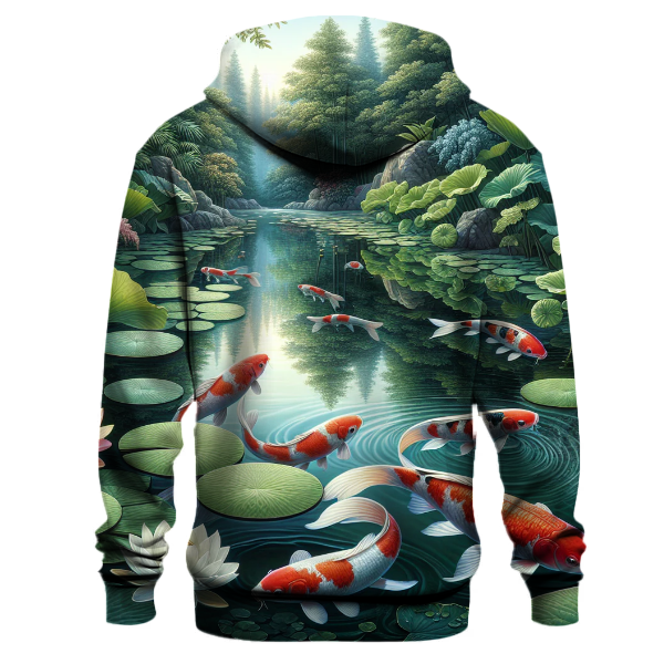 Colorful Koi Pond Serenity Hoodie