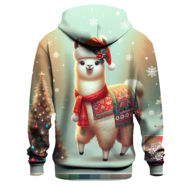 Cute Christmas Llama in Sweater Hoodie