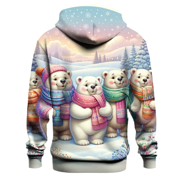 Joyful Christmas Bears in Scarves Hoodie