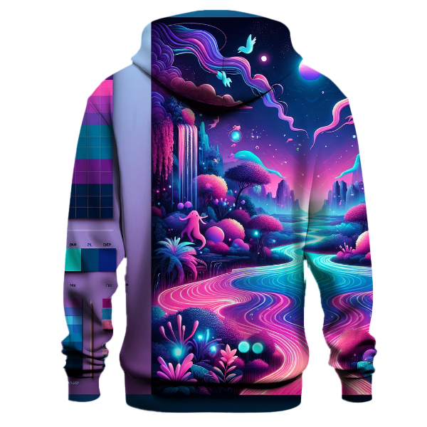 Neon Fantasy Landscape Hoodie