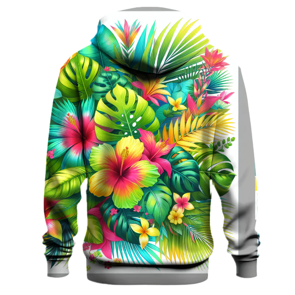 Bright Tropical Print Hoodie