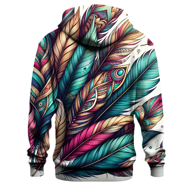Colorful Bohemian Feathers Hoodie