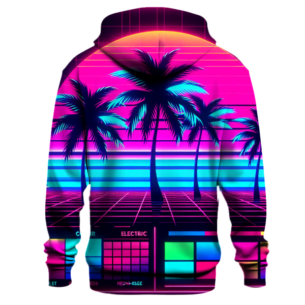 Retro Neon Palms Hoodie