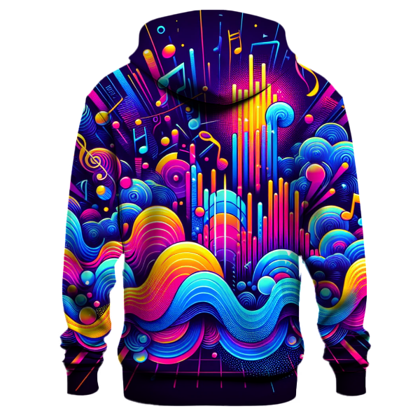 Electric 80s Sound Waves Hoodie