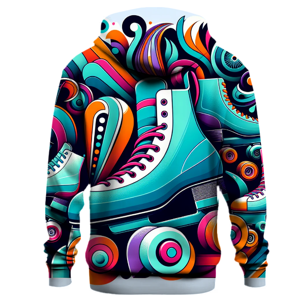Retro Roller Skates Pattern Hoodie