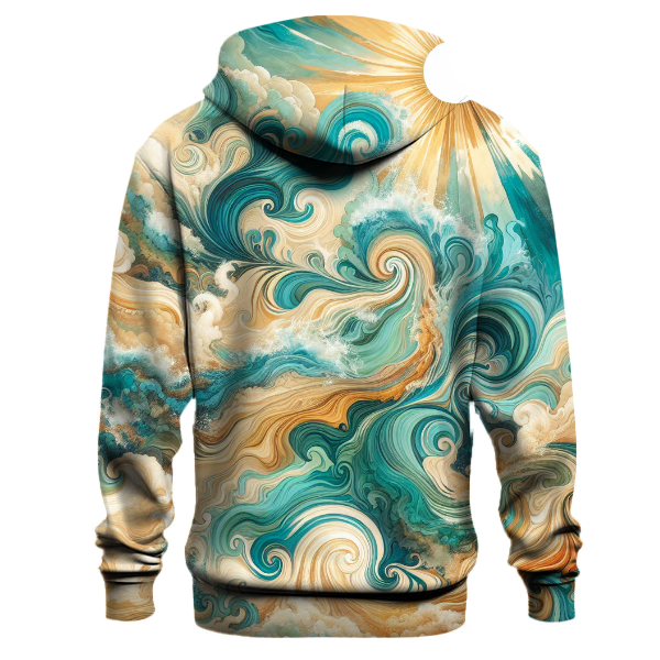 Sunlit Ocean Waves Hoodie