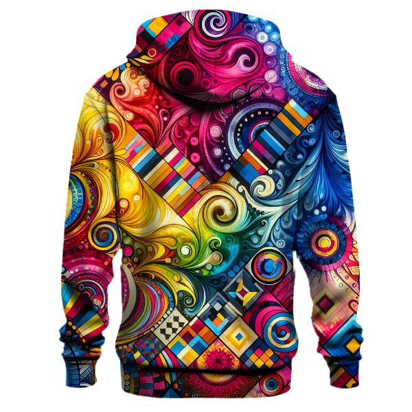 Funky Geometric Tie-Dye Design Hoodie