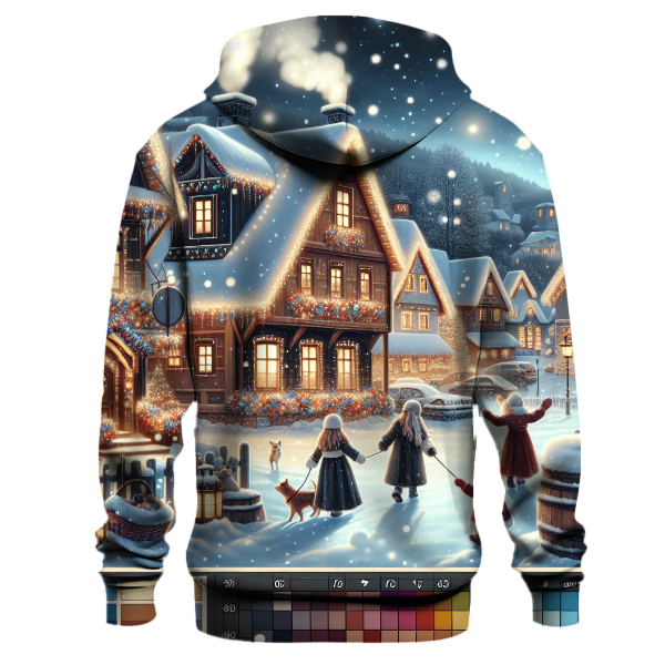 Merry Christmas Village Scene Hoodie