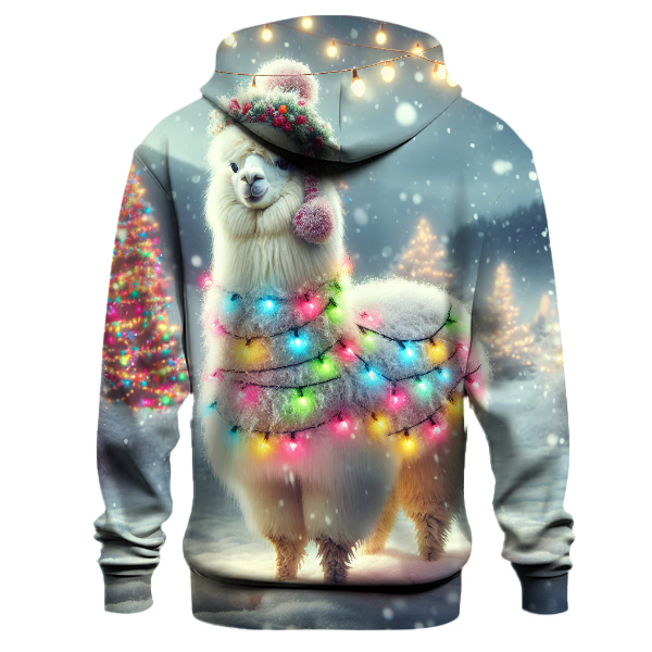 Merry Christmas Llama with Holiday Lights Hoodie