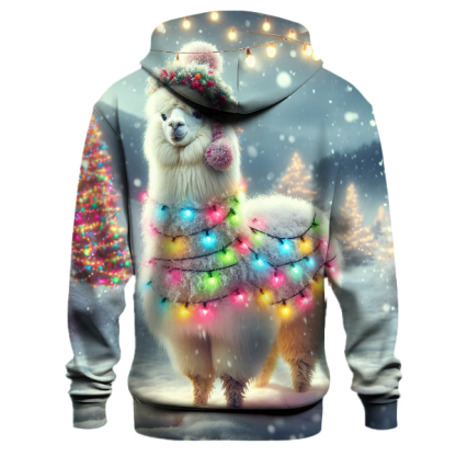 Merry Christmas Llama with Holiday Lights Hoodie