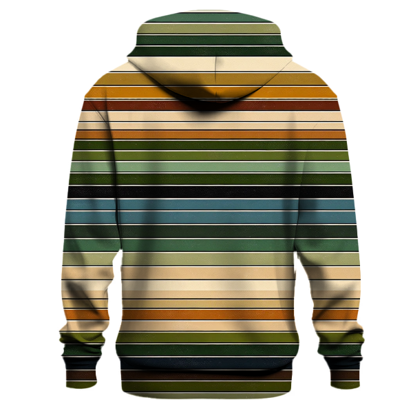 Serene Earth Tone Stripes Hoodie