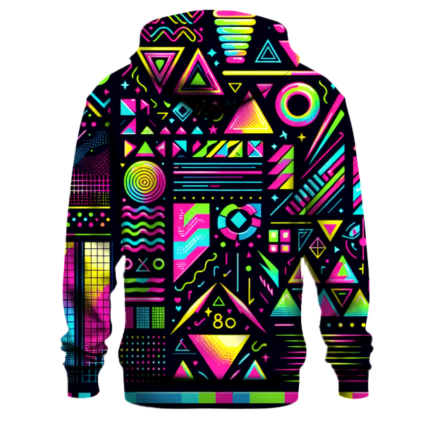 Vibrant 80s Neon Patterns Hoodie