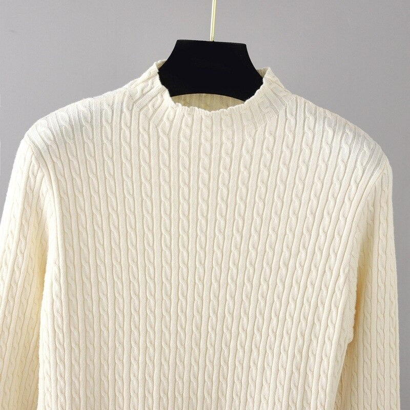 Loose Half High Collar Bottoming Sweater Dress-Soco Hoodie