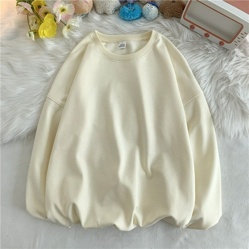 Women's Solid Color Oversized Drop Shoulder Sweatshirt-Soco Hoodie