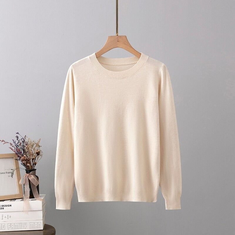 Warm Base Cashmere O-Neck Long-Sleeved Pullover-Soco Hoodie