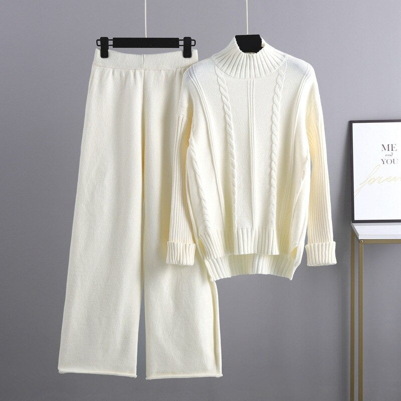 Warm Cashmere Sweater And Pants Sets For Women-Soco Hoodie