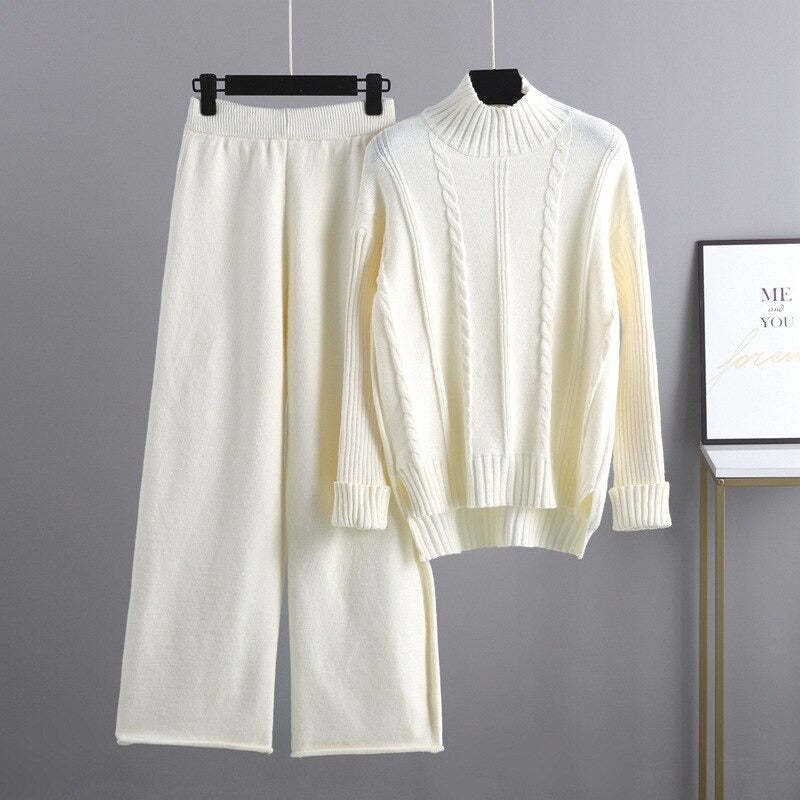 Warm Cashmere Sweater And Pants Sets For Women-Soco Hoodie