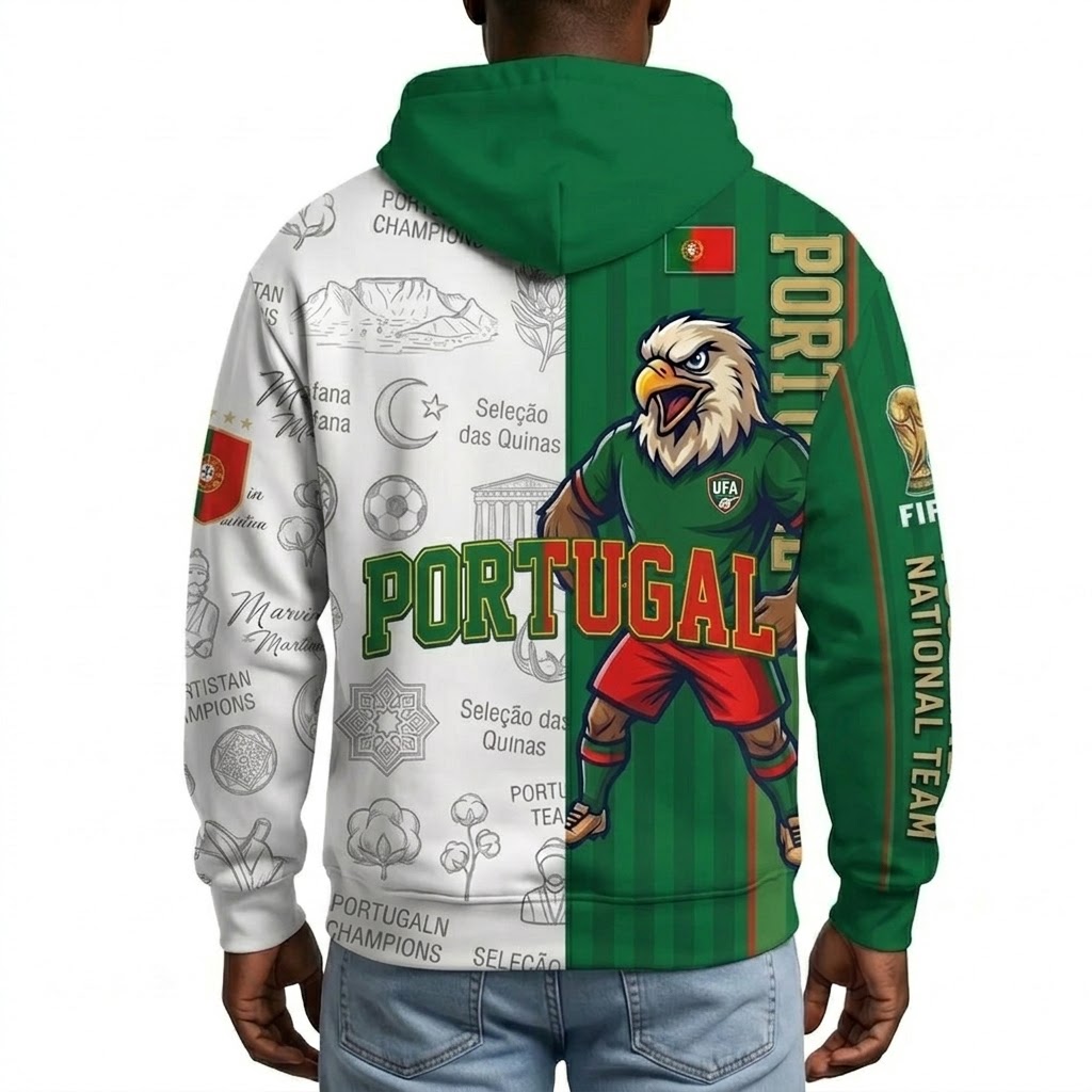 FIFA 2026 Portugal Football Themed All Over Printed Hoodie