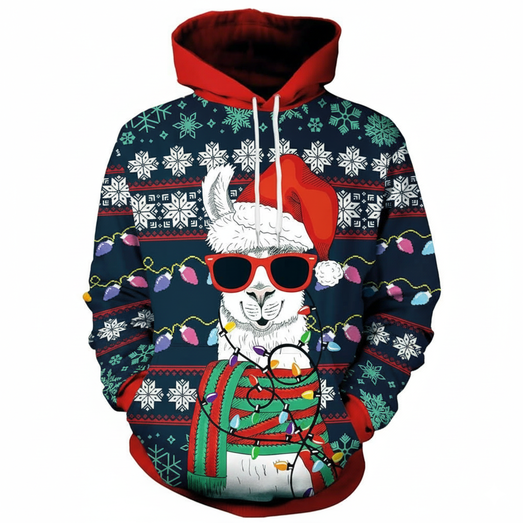 Christmas All Over Print 3D Graphic Long Sleeve Hoodie