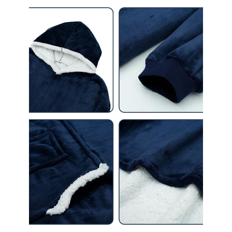Winter Long Fleece Giant Oversized Blanket Hoodie-Soco Hoodie
