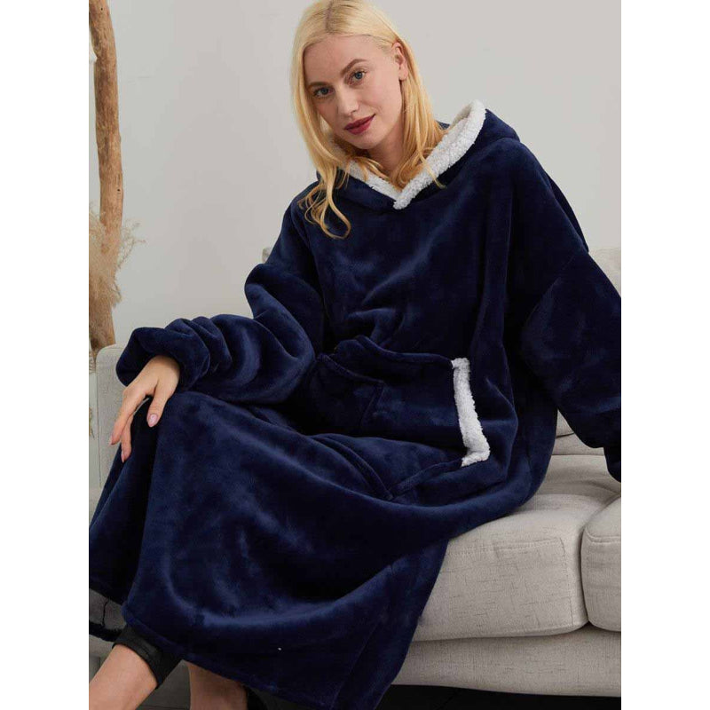 Winter Long Fleece Giant Oversized Blanket Hoodie-Soco Hoodie