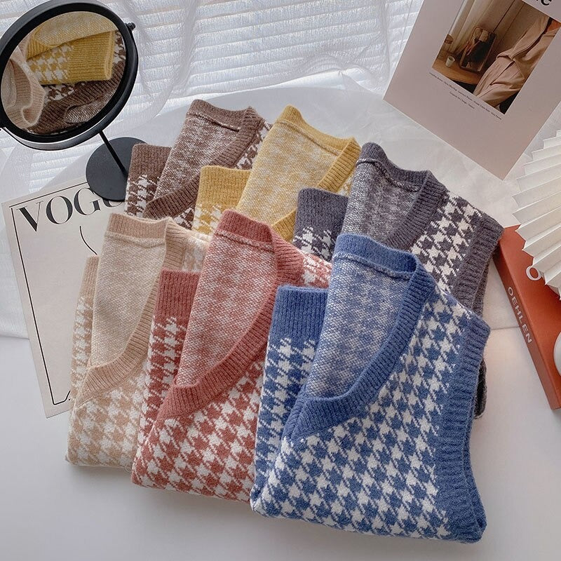 Casual Knitted Sleeveless Sweater Vest For Women-Soco Hoodie