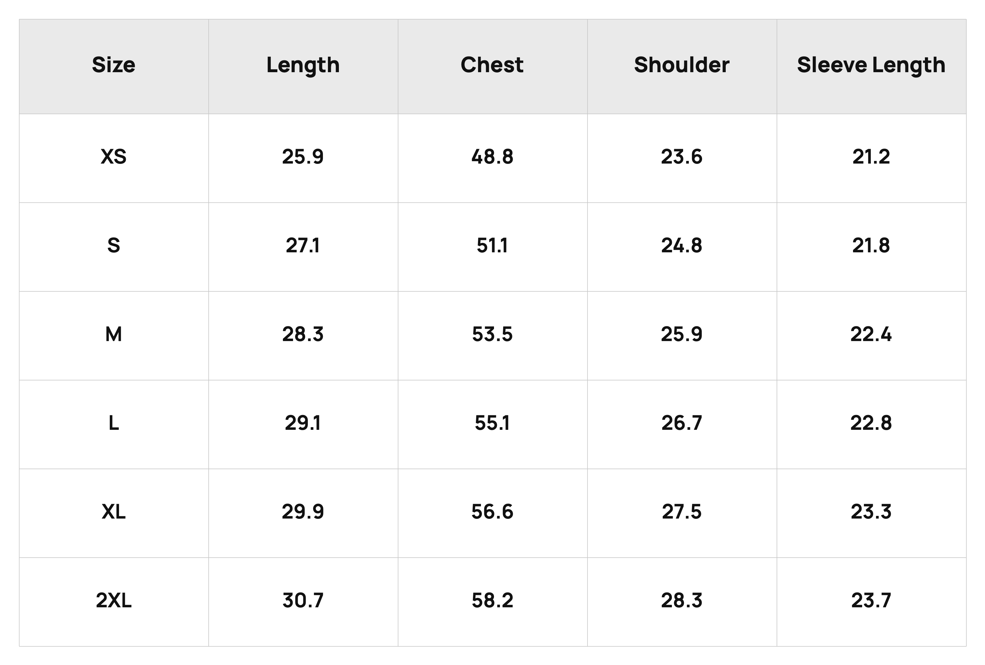 Size Chart