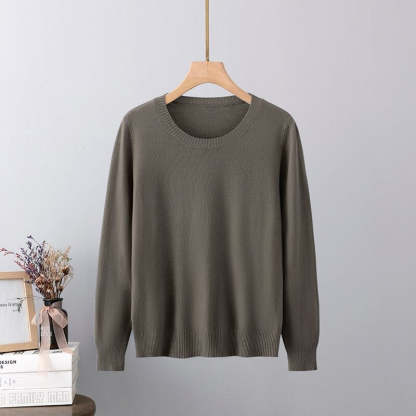 Warm Base Cashmere O-Neck Long-Sleeved Pullover-Soco Hoodie