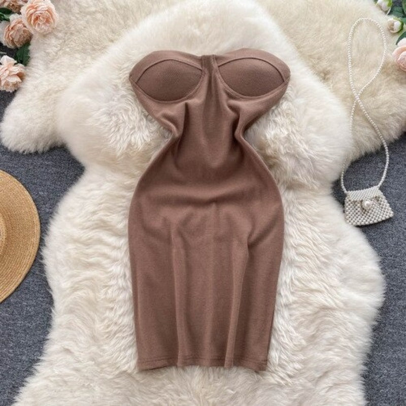 Stylish Club Temperament Strapless Dress For Women-Soco Hoodie