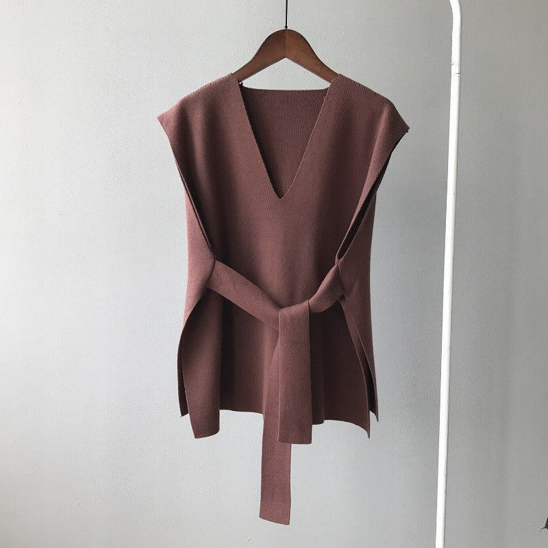 Retro Loose Knitted Sweater Vest For Women-Soco Hoodie