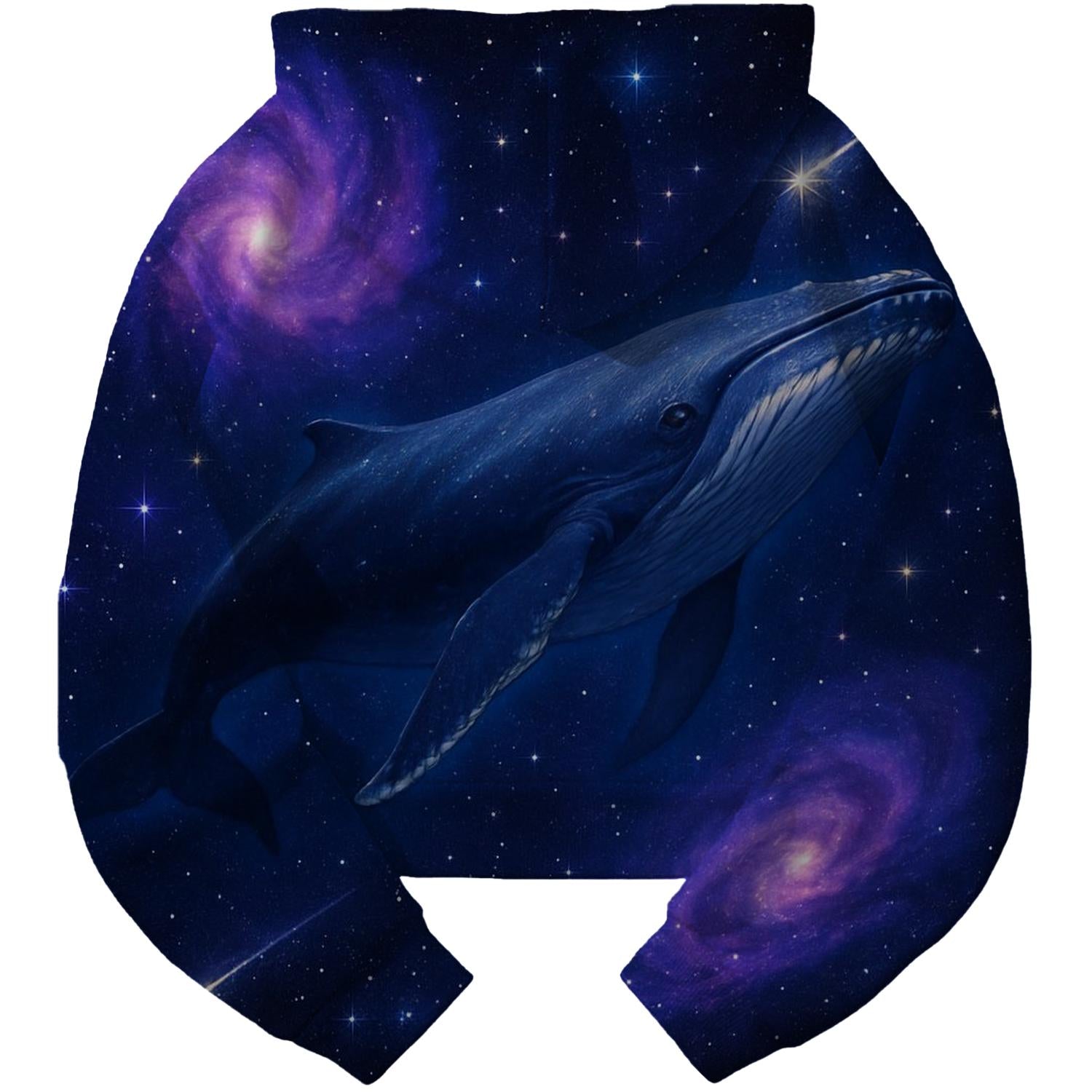 Dreamy Cosmic Whale Cropped Hoodie