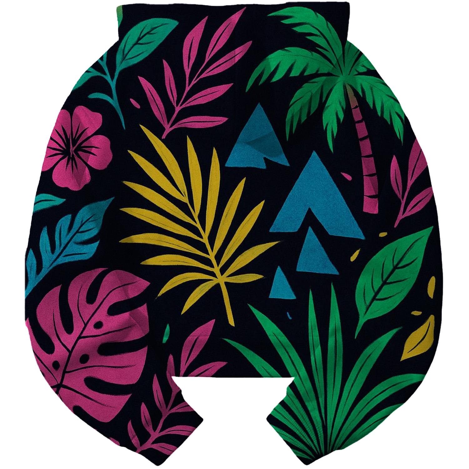 Neon Jungle Adventure Cropped Hoodie