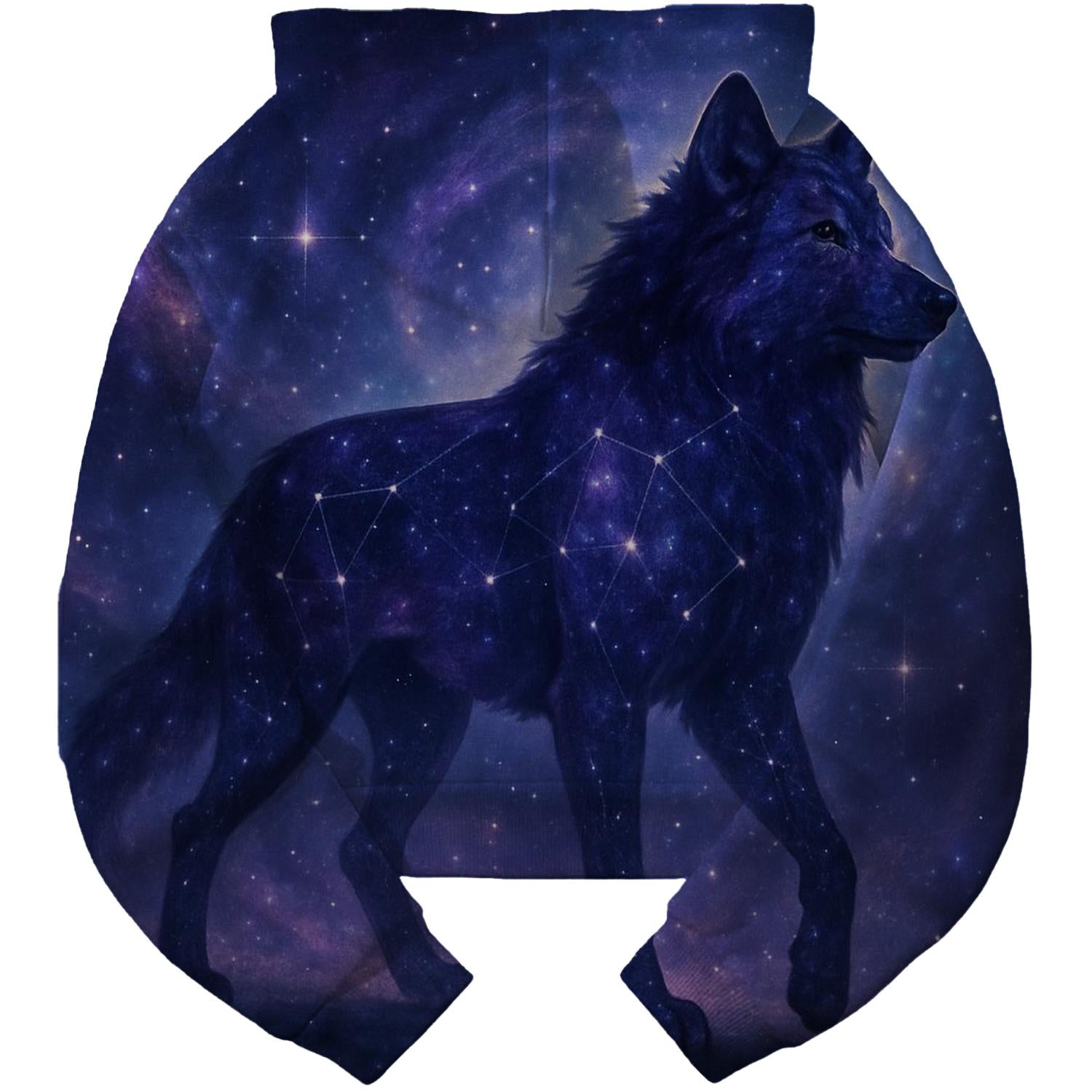 Celestial Wolf Mirage Cropped Hoodie