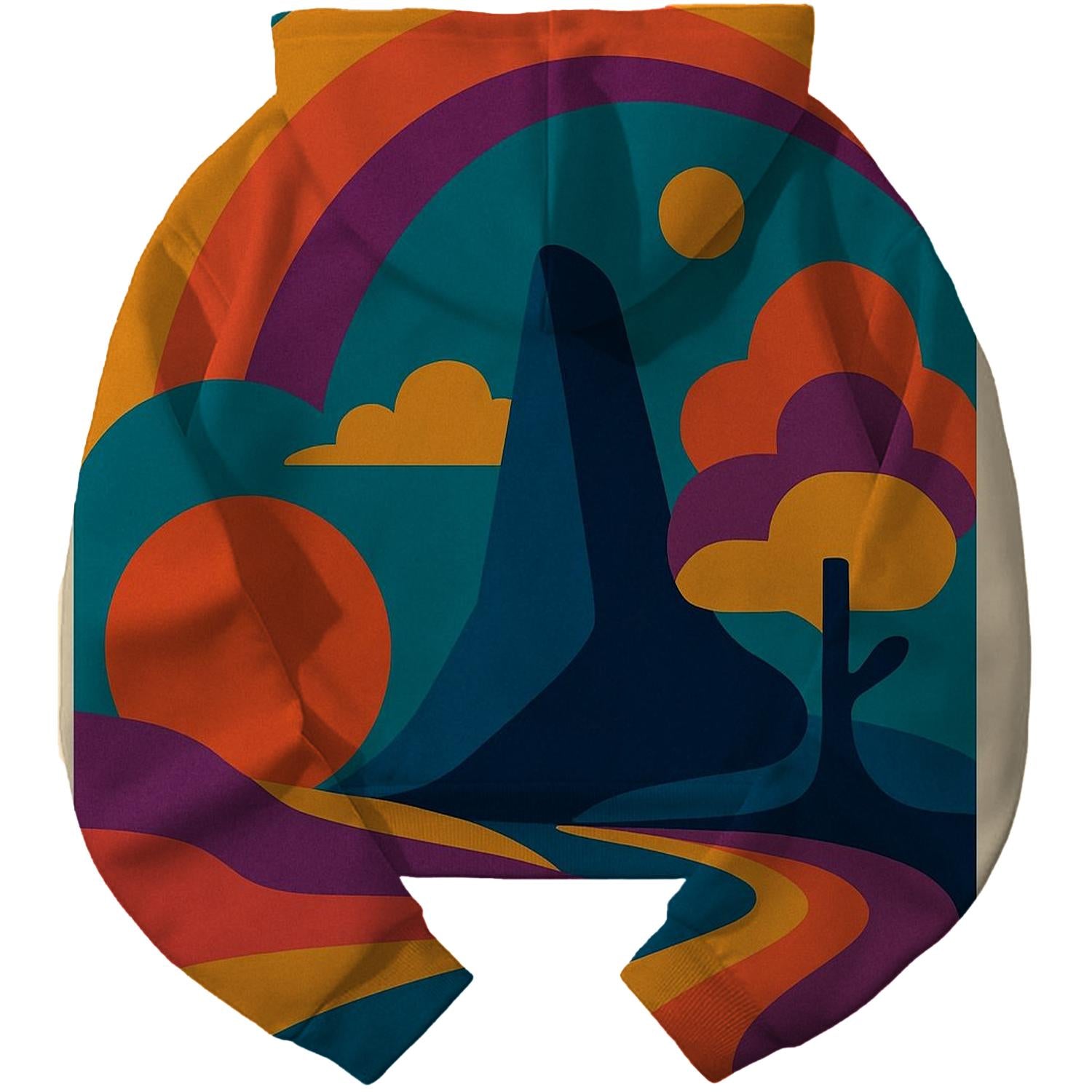 Retro Futuristic Adventure Cropped Hoodie