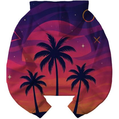 Retro Synthwave Sunset Cropped Hoodie