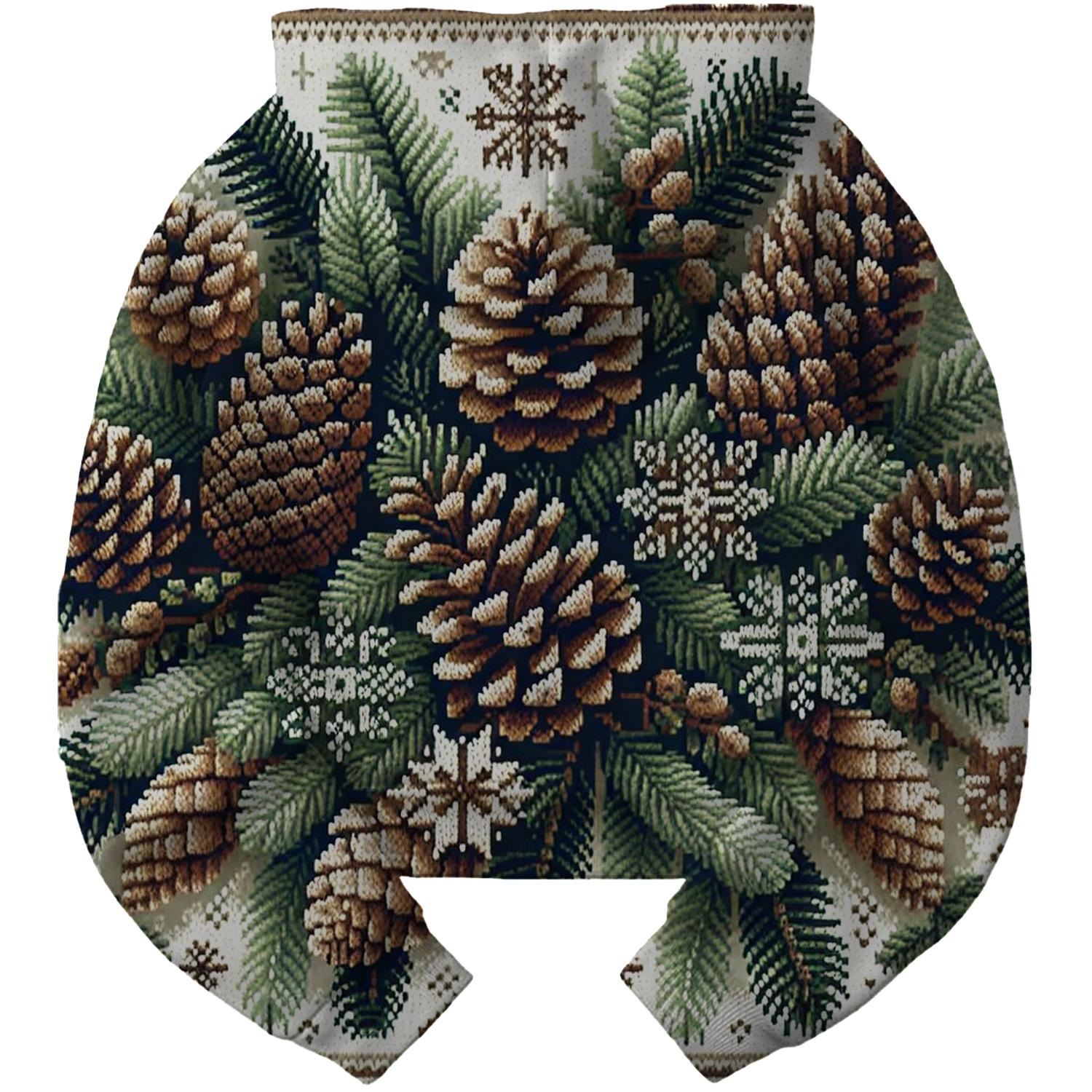 Pinecone Forest Delight Design Cropped Hoodie