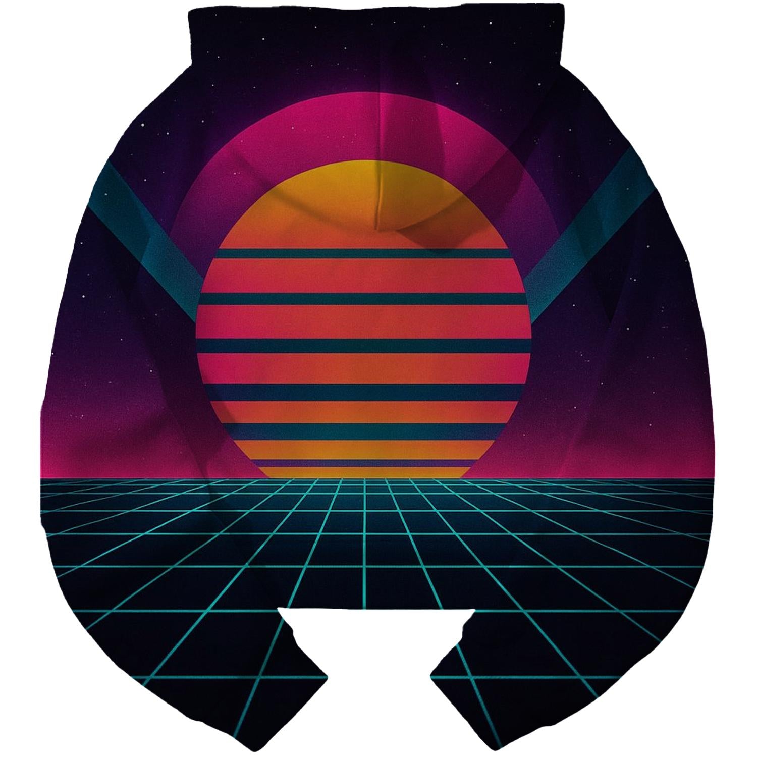 Synthwave Sunset Cropped Hoodie