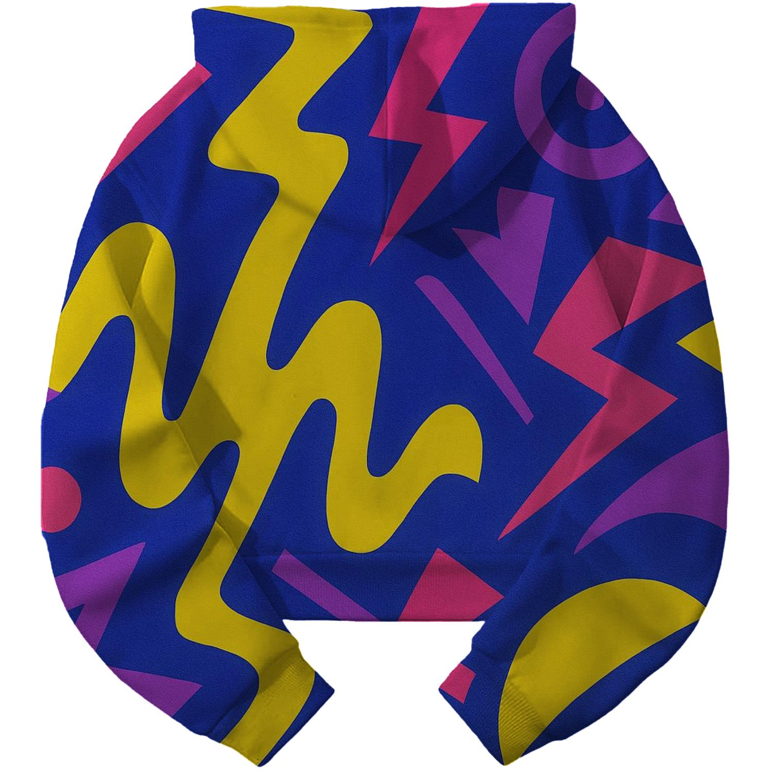 Electro Funk Abstract Cropped Hoodie