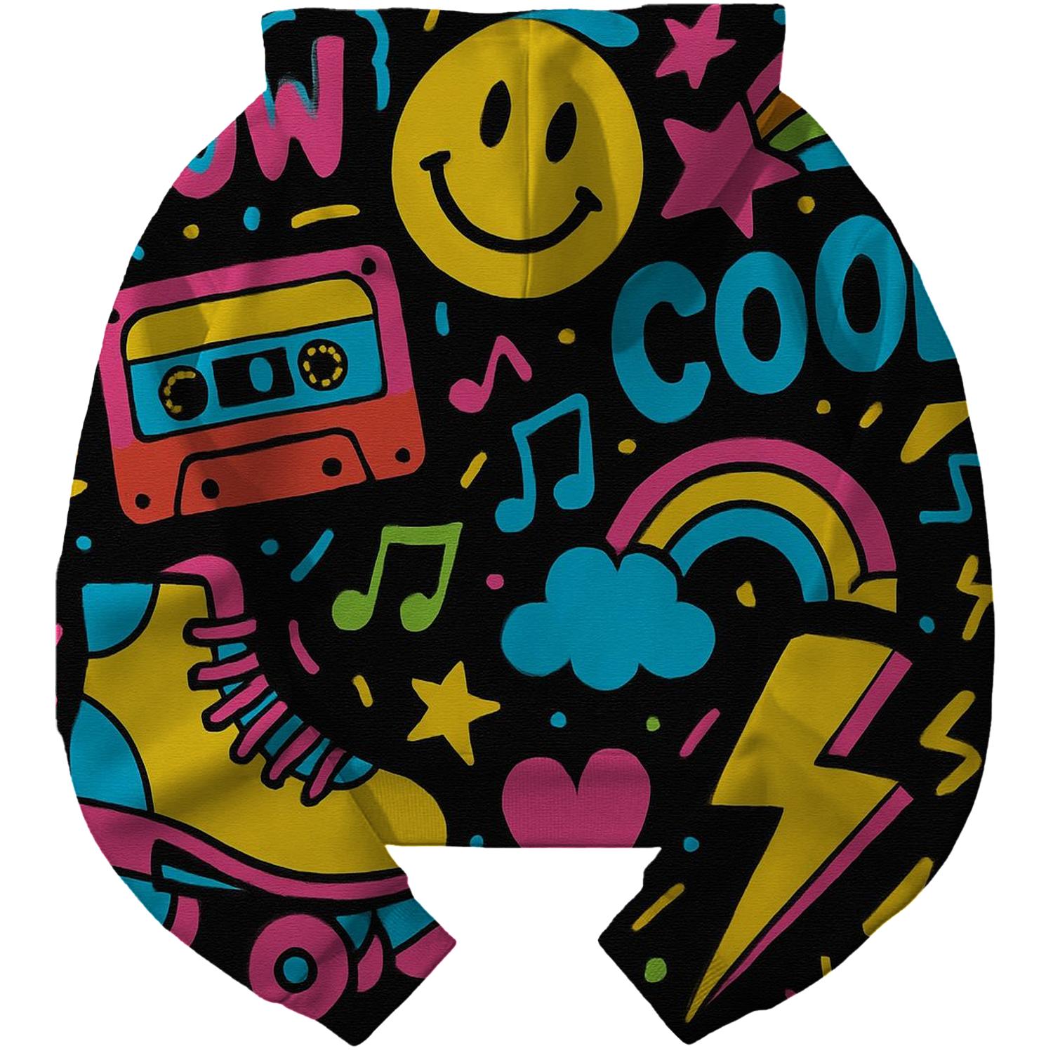 Radical Retro Doodles Cropped Hoodie