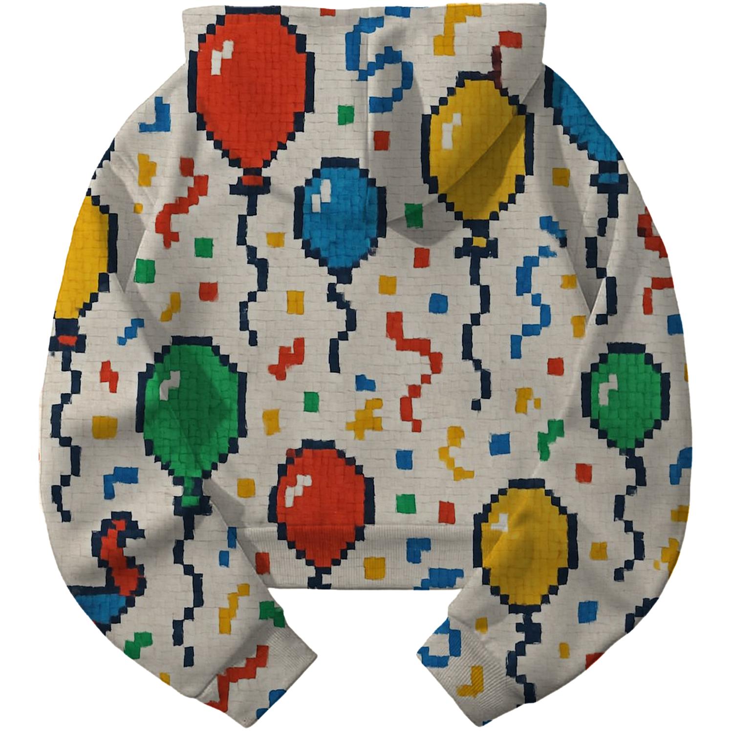 Pixel Party Extravaganza Cropped Hoodie