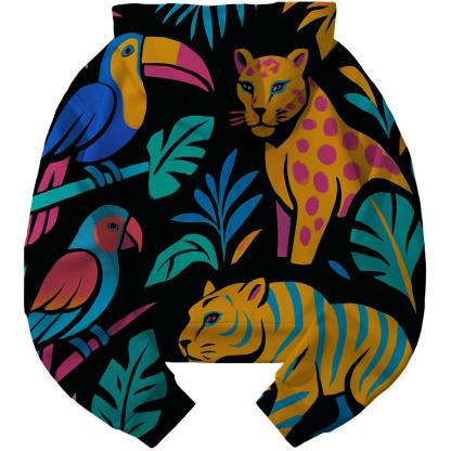 Funky Neon Jungle Cropped Hoodie