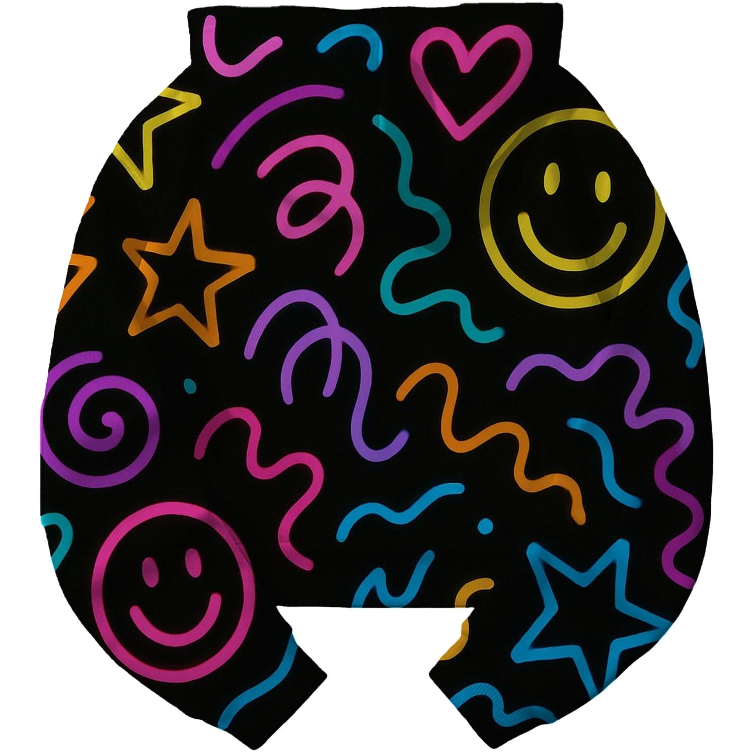 Electric Neon Doodles Cropped Hoodie