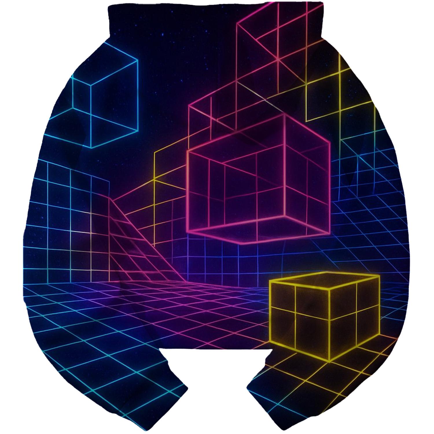 Futuristic Cyberspace Cropped Hoodie