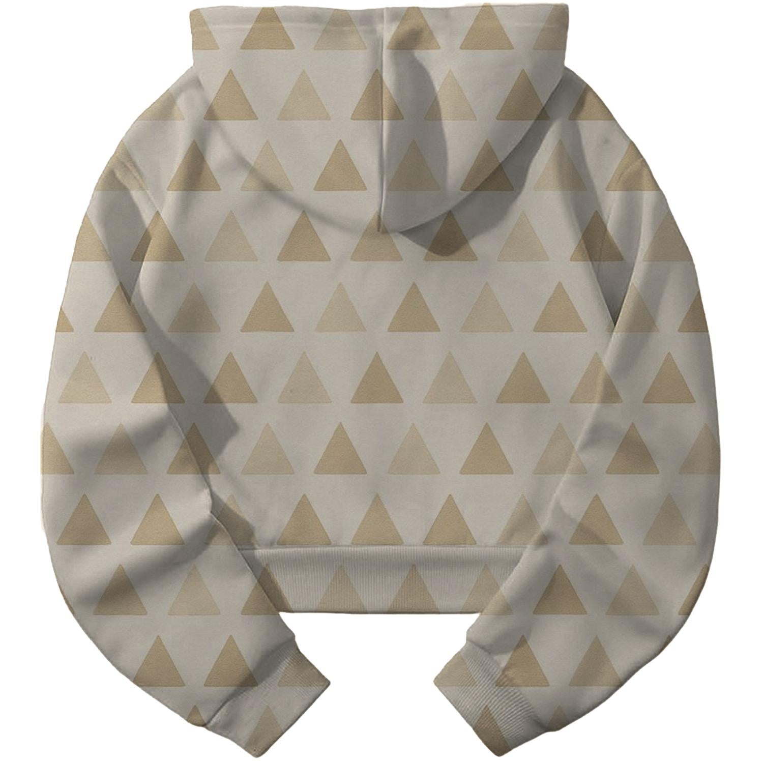 Subtle Triangle Pattern Cropped Hoodie