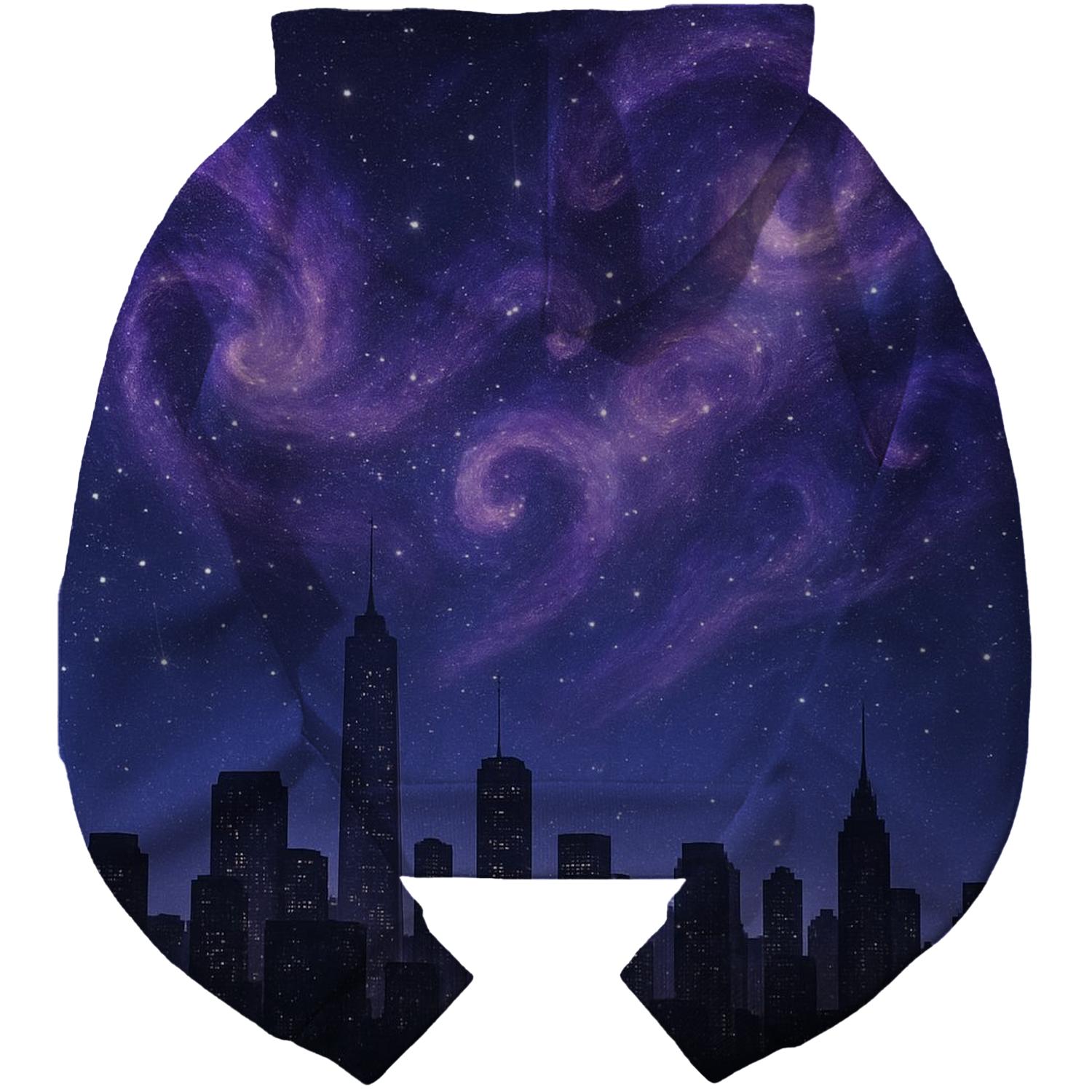 Celestial Cityscape Dream Cropped Hoodie