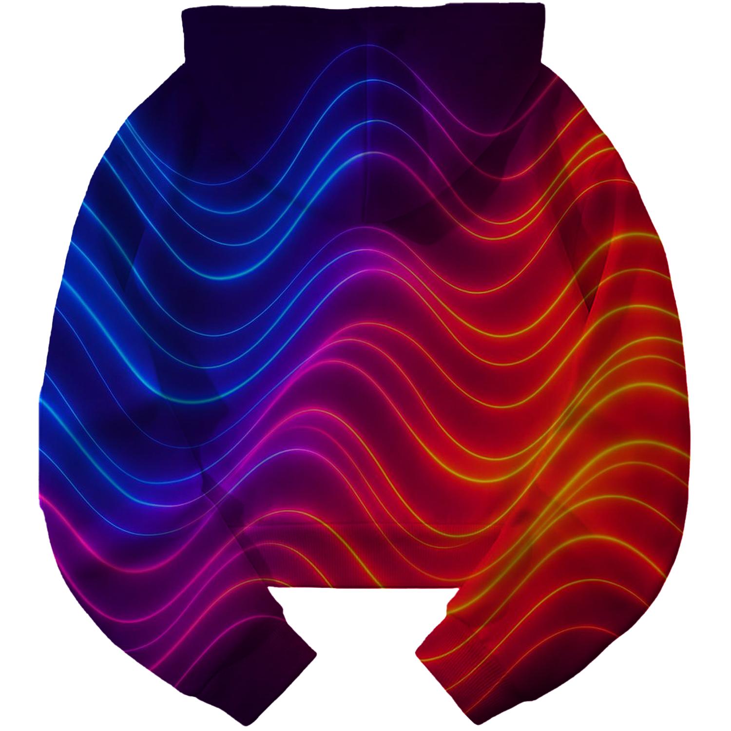 Electro Retro Wave Cropped Hoodie