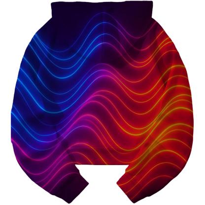 Electro Retro Wave Cropped Hoodie