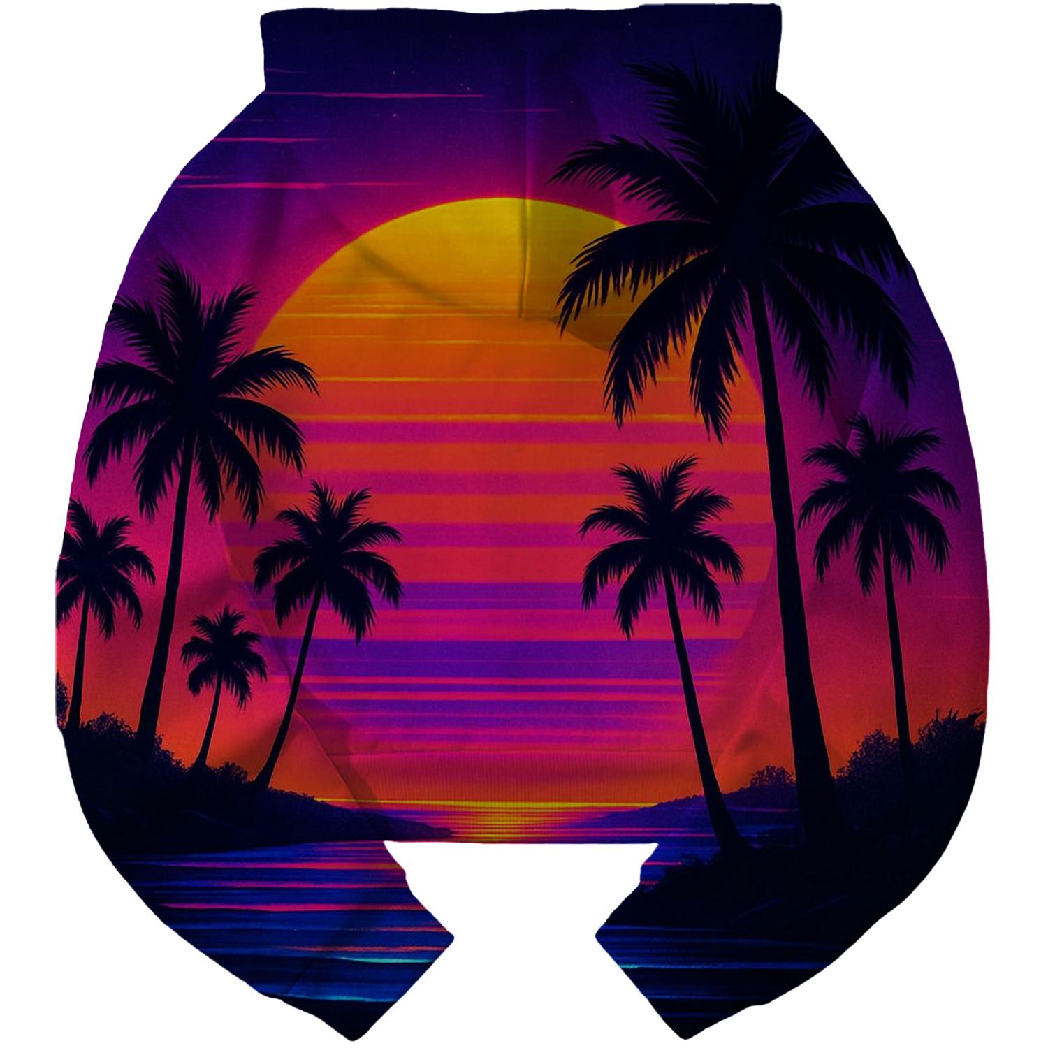 Neon Landscape Cropped Hoodie