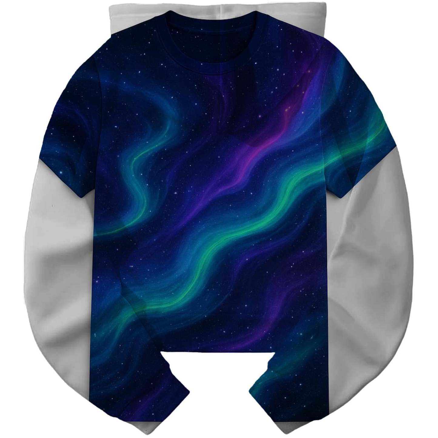 Cosmic Neon Waves Cropped Hoodie
